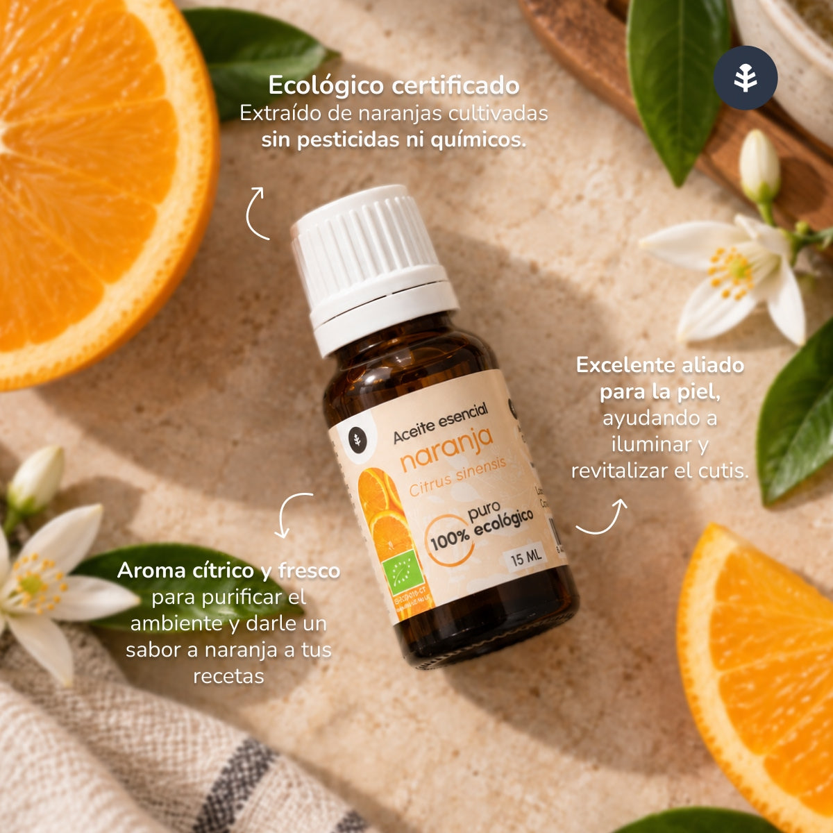 Olejek eteryczny ze słodkiej pomarańczy Bio Planeta Huerto 15 ml
