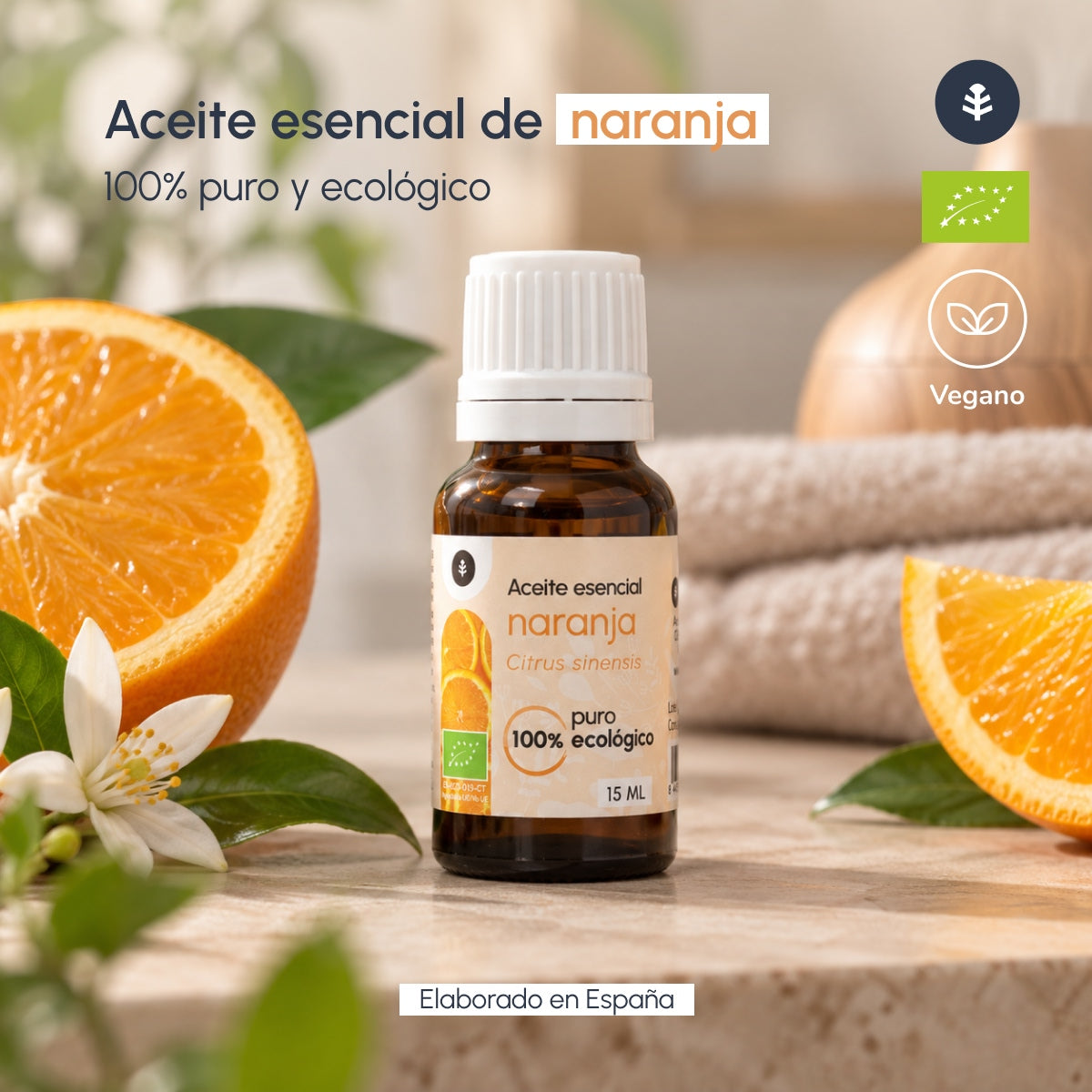 Olejek eteryczny ze słodkiej pomarańczy Bio Planeta Huerto 15 ml