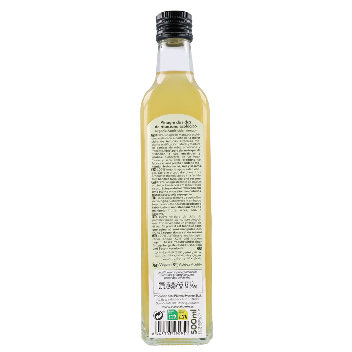 Pack 3x Vinagre de sidra de manzana sin filtrar ECO Planeta Huerto 500 ml