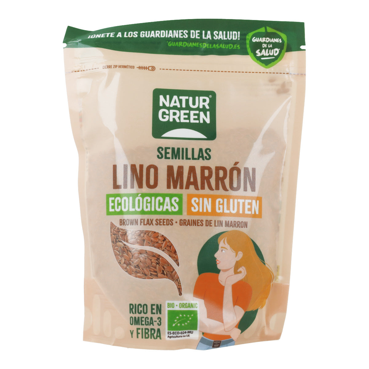 Brązowy len ekologiczny NaturGreen 225 g