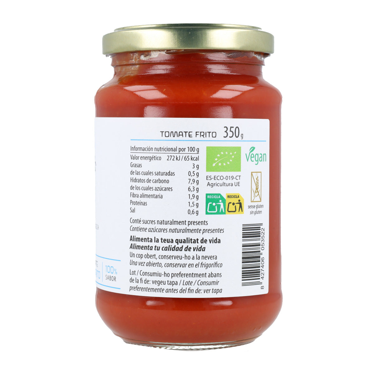 Pomidor w sosie bez dodatku cukru ekologiczny Cal Valls 350 g