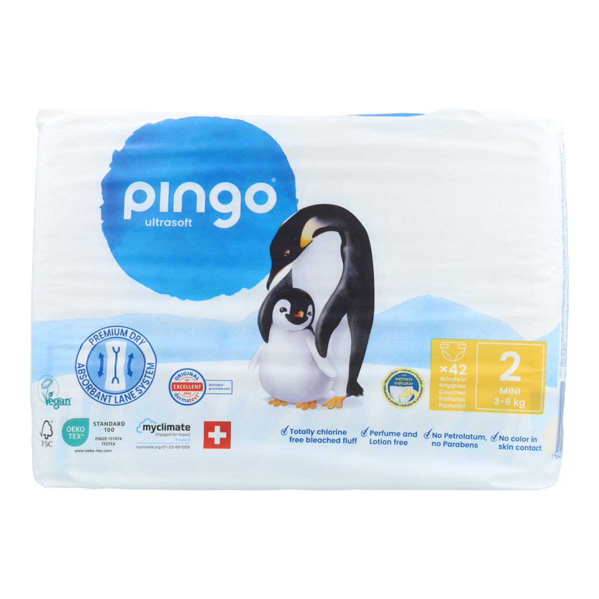 Pieluchy T2 (3-6 kg) Pingo 42 szt.