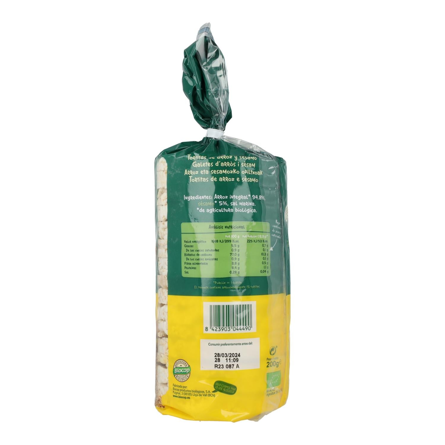 Tortitas Arroz con Sésamo Biocop 200 g