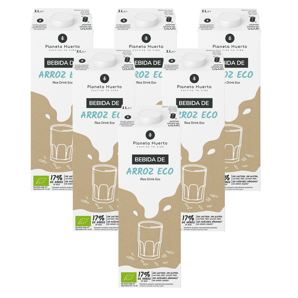 Pack 6x Bebida de Arroz Eco Planeta Huerto 1L