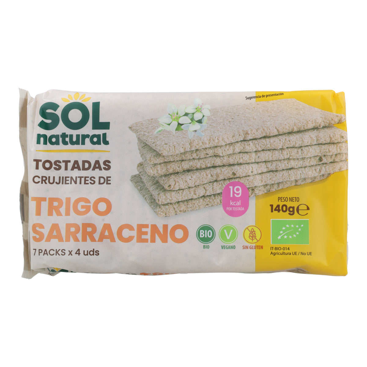 Bezglutenowe tosty z kaszy gryczanej Sol Natural 140 g BIO