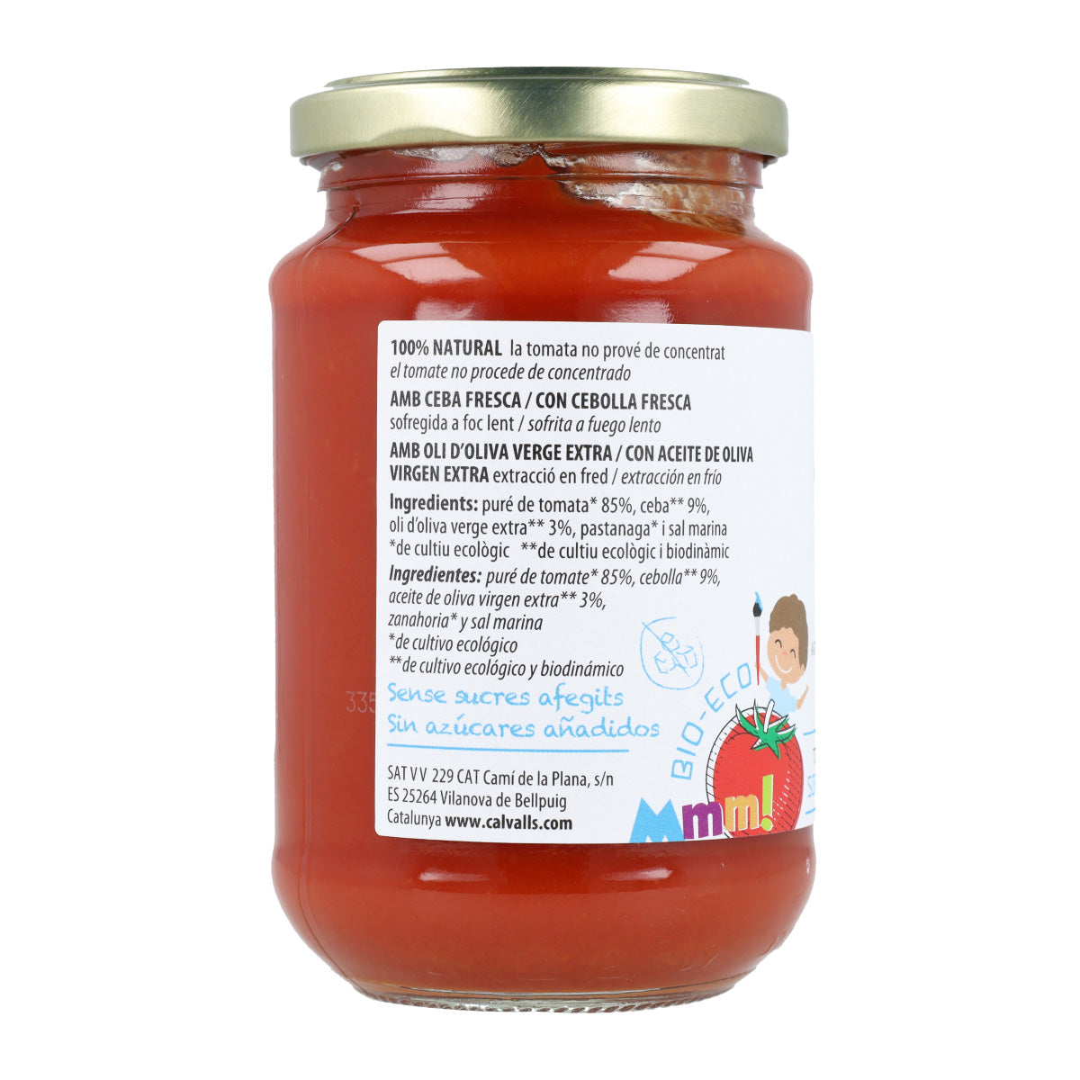 Pomidor w sosie bez dodatku cukru ekologiczny Cal Valls 350 g