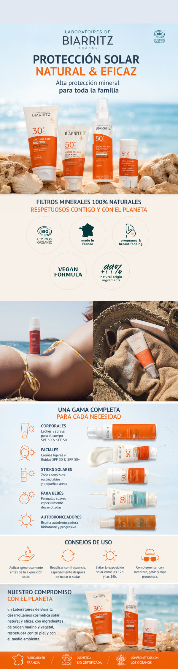 Spray do opalania na twarz i ciało SPF 50+ Biarritz 150 ml