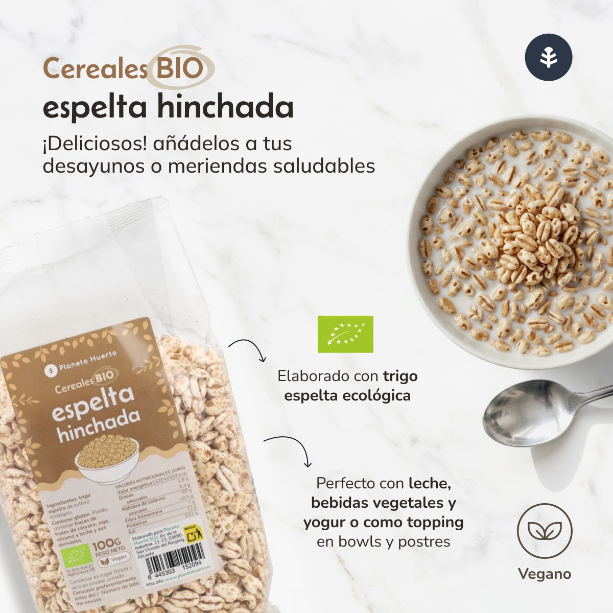 Pszenica orkiszowa dmuchana ECO Planeta Huerto 100 g