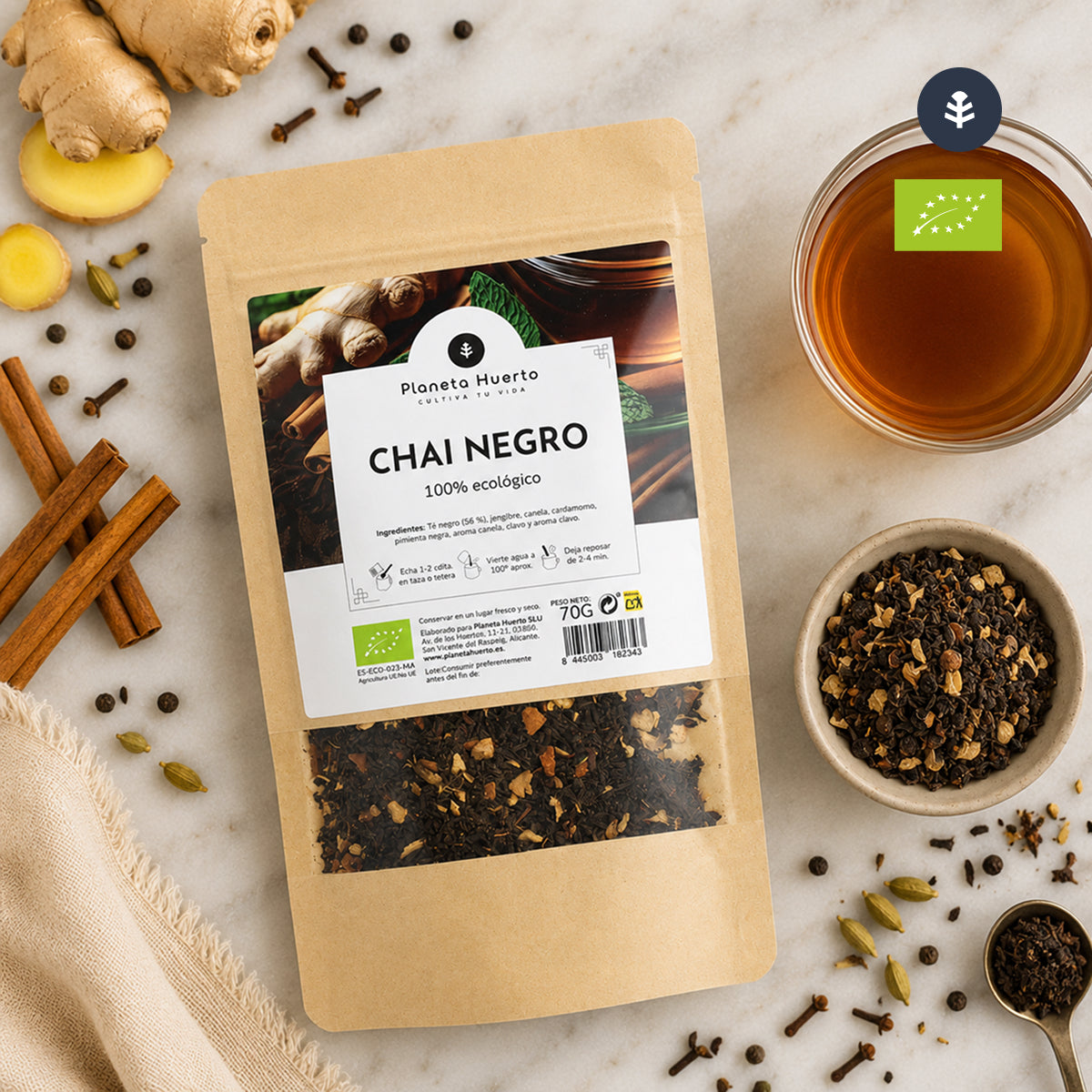 Czarna herbata chai ECO Planeta Huerto 70g