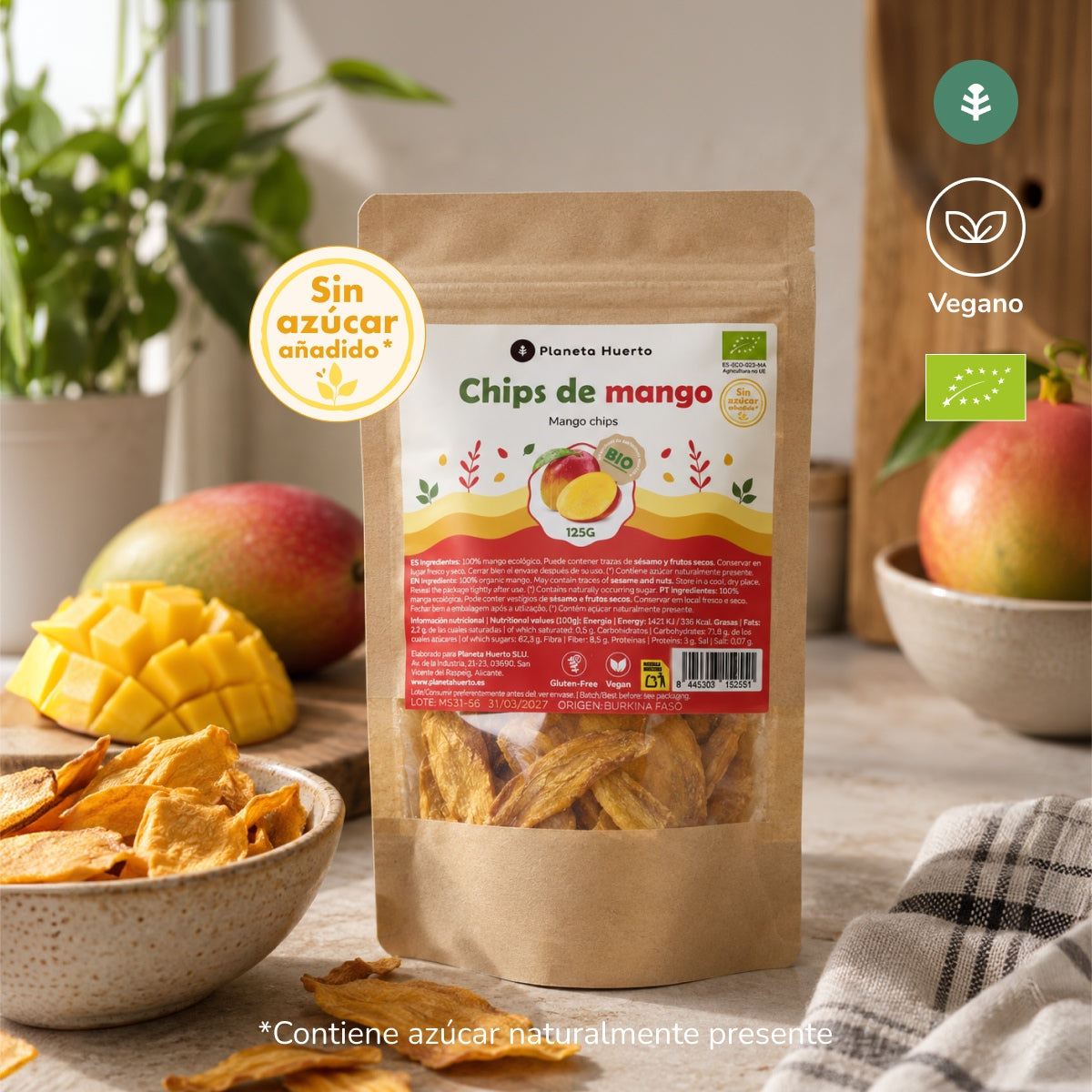 Suszone chipsy z mango ECO Planeta Huerto 125 g