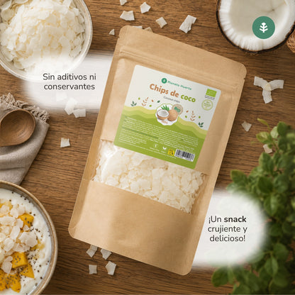 Opakowanie 2x Chipsy kokosowe bez cukru ECO Planeta Huerto 150 g