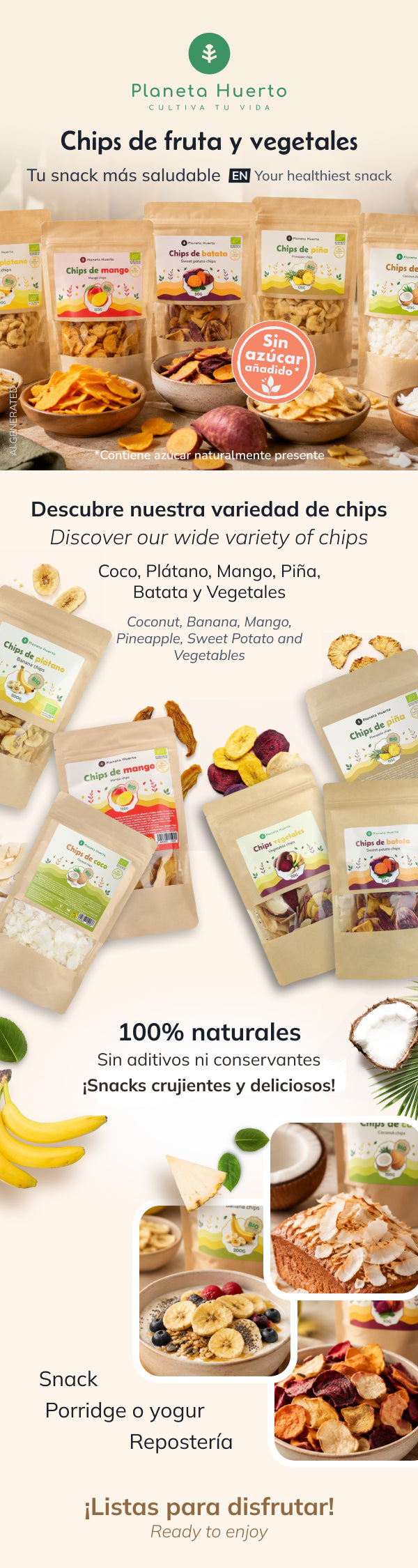 Chipsy bananowe ECO Planeta Huerto 200 g