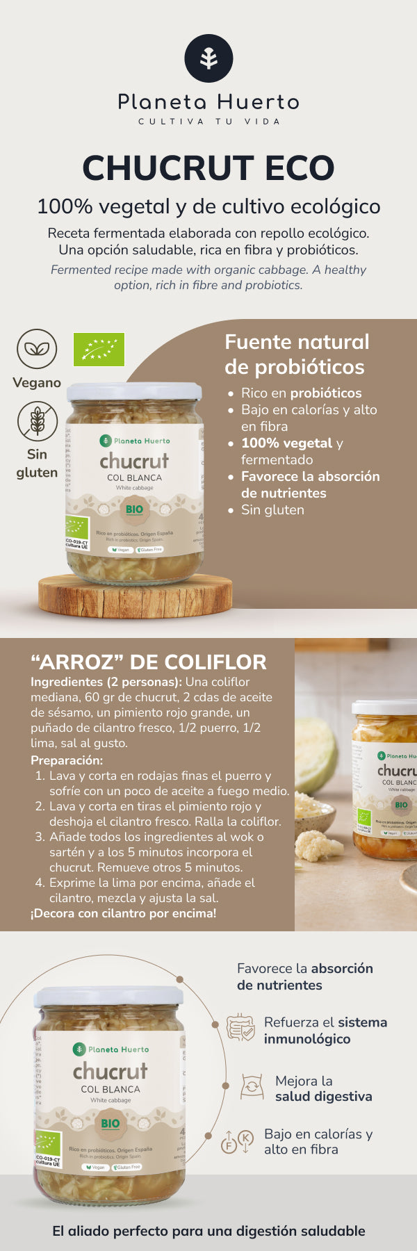 Kapusta kiszona biała ECO Planeta Huerto 420 g