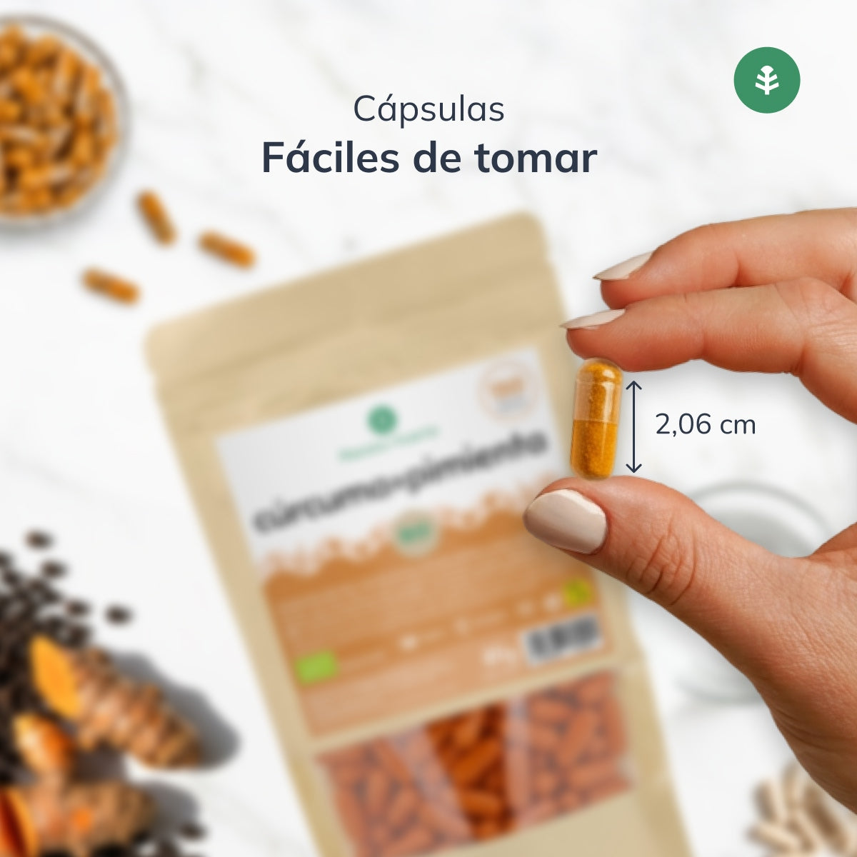 Organiczna kurkuma + organiczny pieprz Planeta Huerto 150 kapsułek