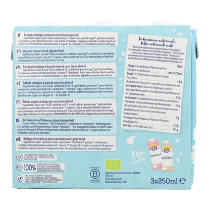 Pack Bebida de Coco On the Go Bio Isola Bio 250 ml x 3 uds