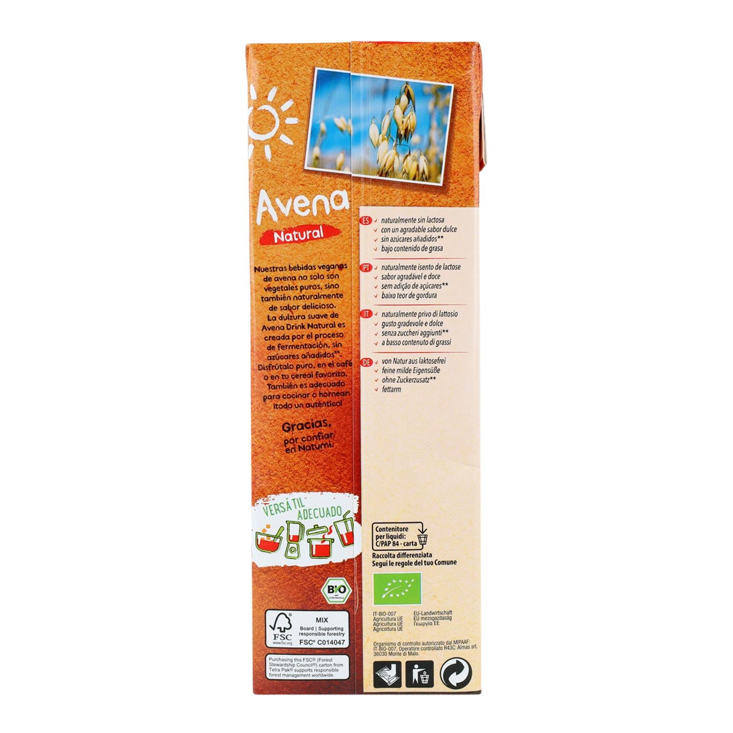 Bebida Avena BIO Natumi 1 L