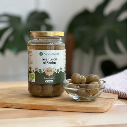 Aceitunas verdes aliñadas Eco Planeta Huerto 390g