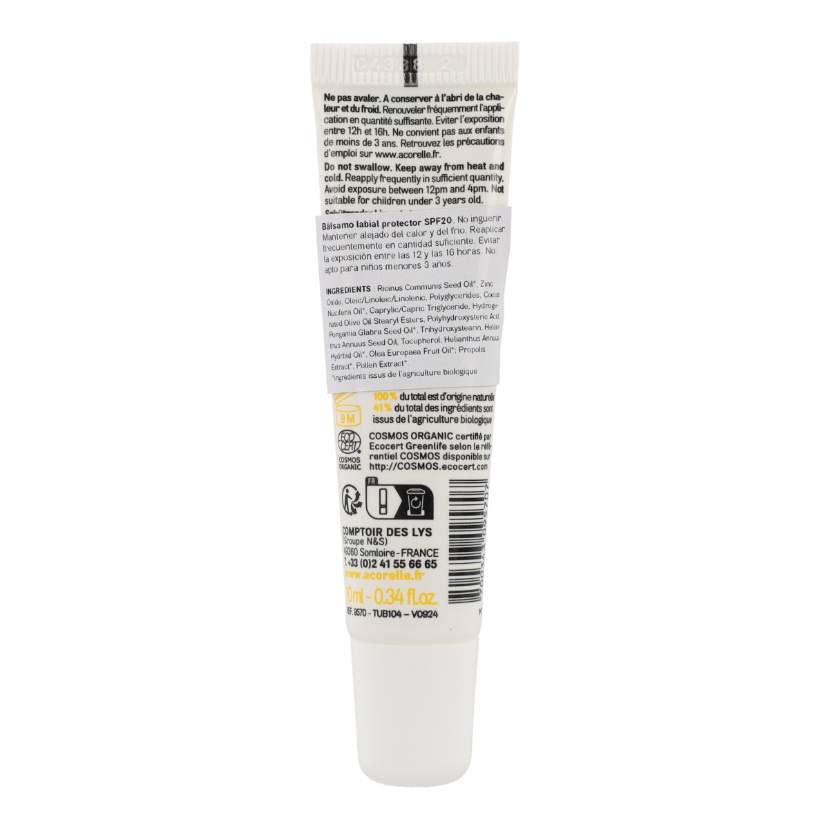 Balsam do ust z filtrem przeciwsłonecznym SPF 20, Acorelle