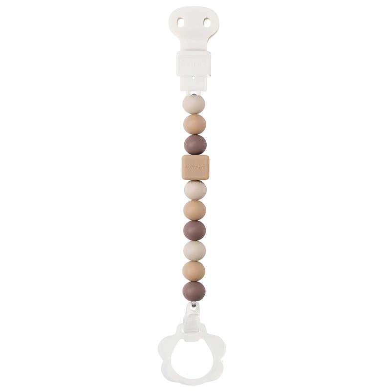 Pinza chupete  (con clip de chupete) Doukidou Rosa-Blanco