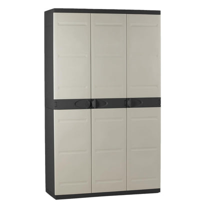Armario de 3 Puertas con escobero 105 cm Titanium Plastiken Negro (Reacondicionado)