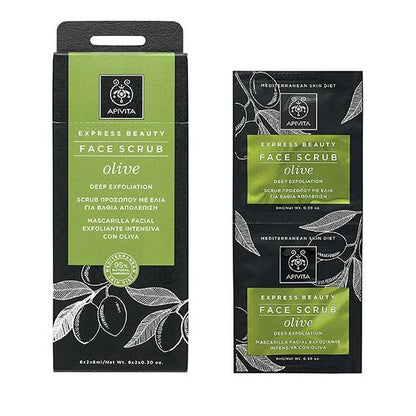 Crema de exfoliación profunda Express Beauty Apivita 2 x 8 ml