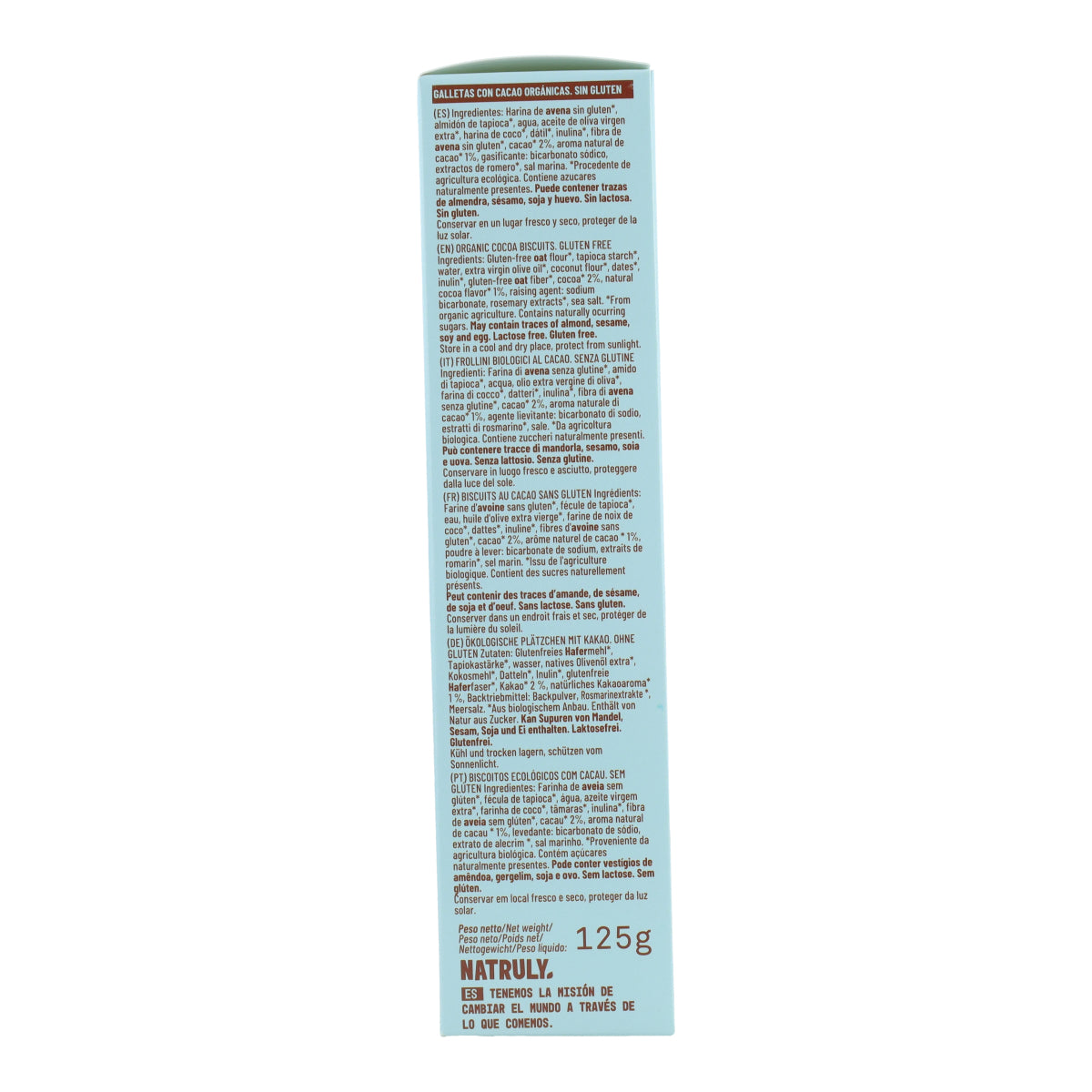 Ciasteczka o smaku kakaowym BIO Natruly 125 g