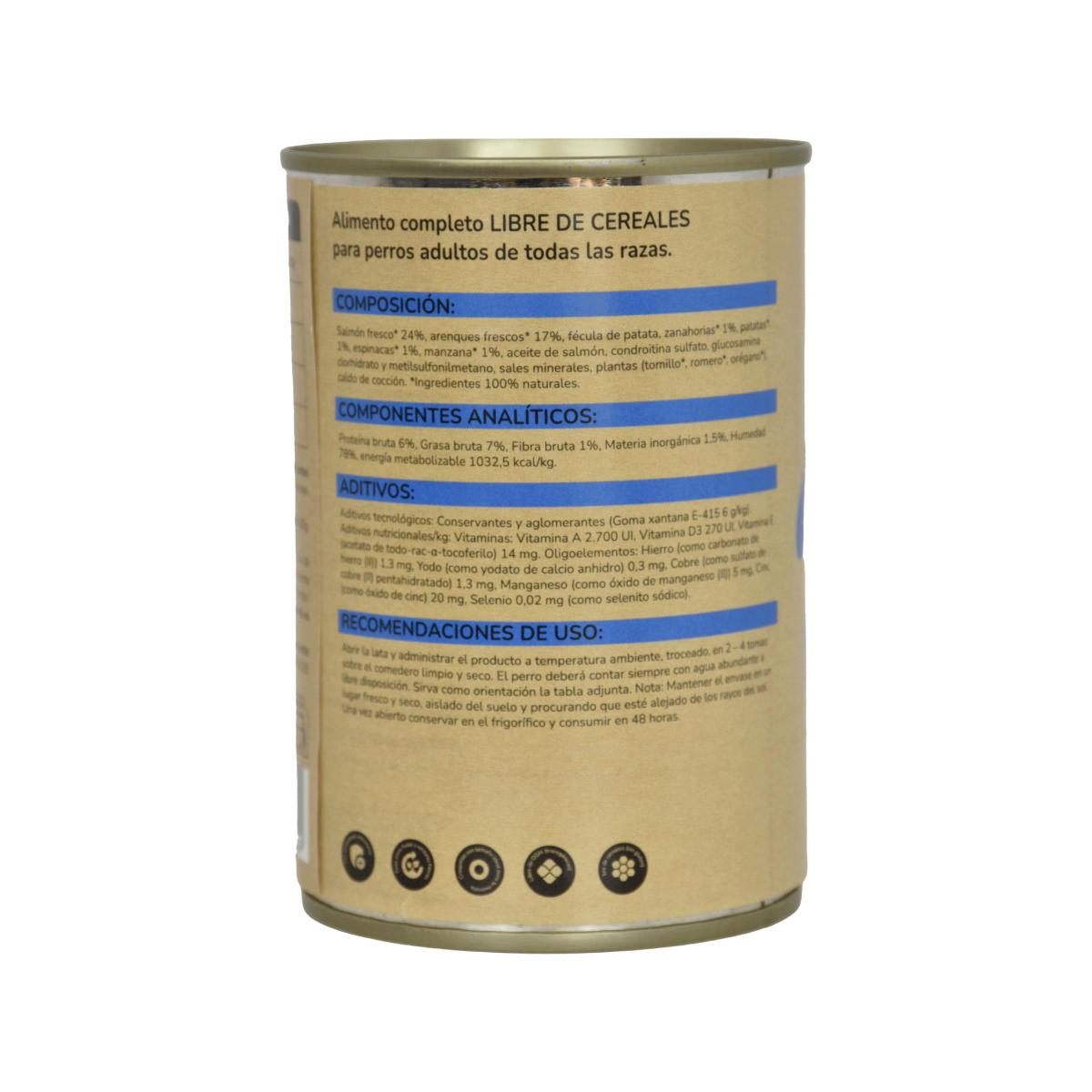 Pack 6 x Comida Húmeda Grain Free Superpremium para perro Salmón Planeta Huerto 380 g