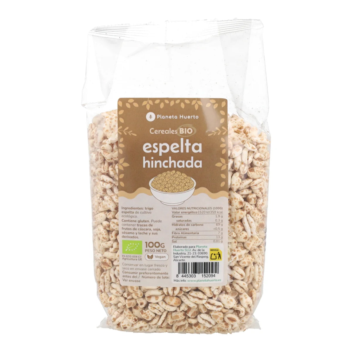 Pack 12x Trigo espelta hinchada ECO Planeta Huerto 100 g