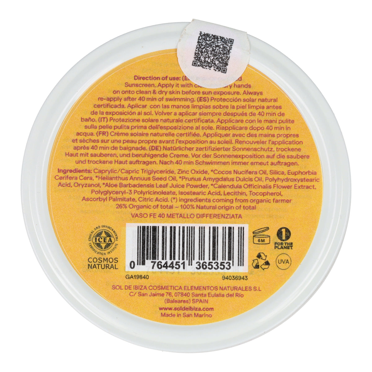 Krem przeciwsłoneczny All in one – niemowlęta 0 miesięcy SPF30 Sol de Ibiza BIO 100 g