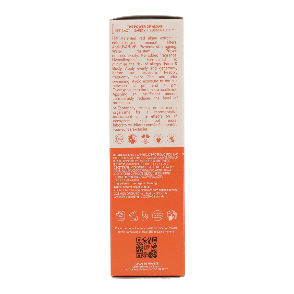 Balsam do ciała z filtrem SPF 50 Laboratorios Biarritz 100 ml