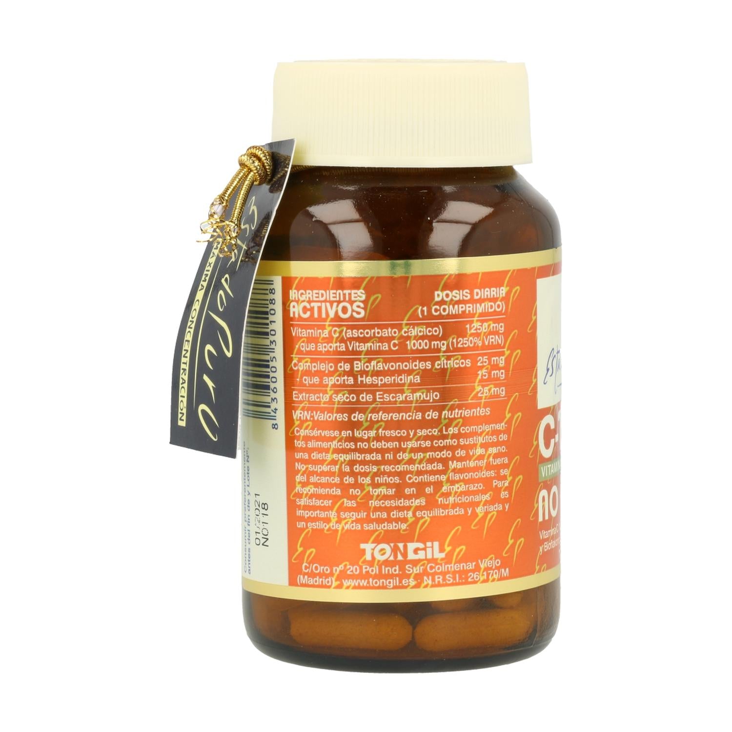 Vitamina C-1000 No Acida  Estado Puro Tongil 100 Comp