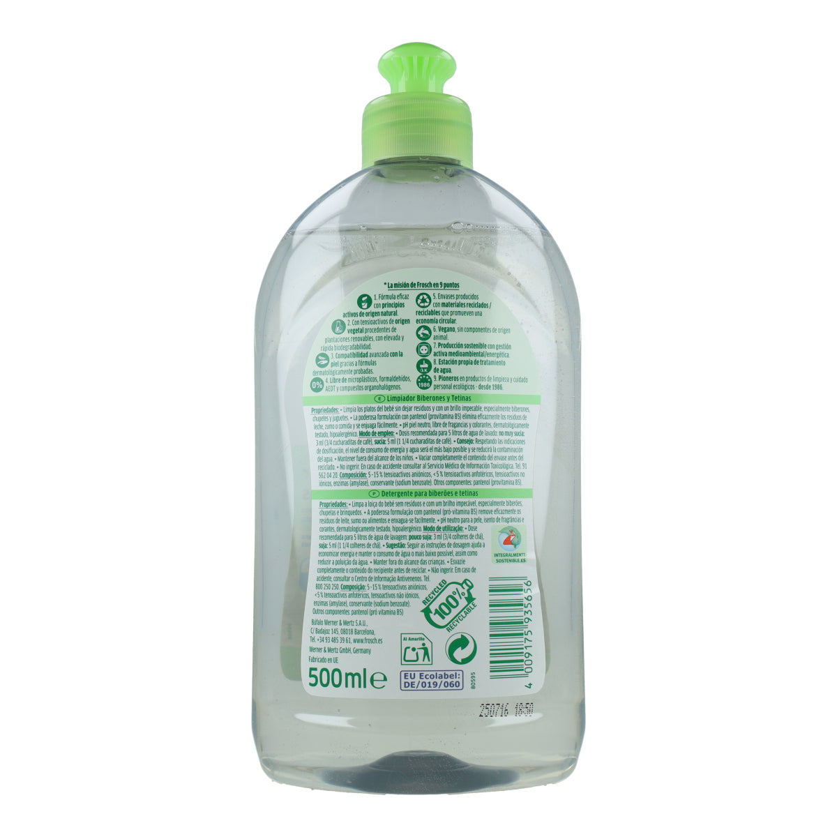 Środek do czyszczenia butelek i smoczków Frosch 500 ml