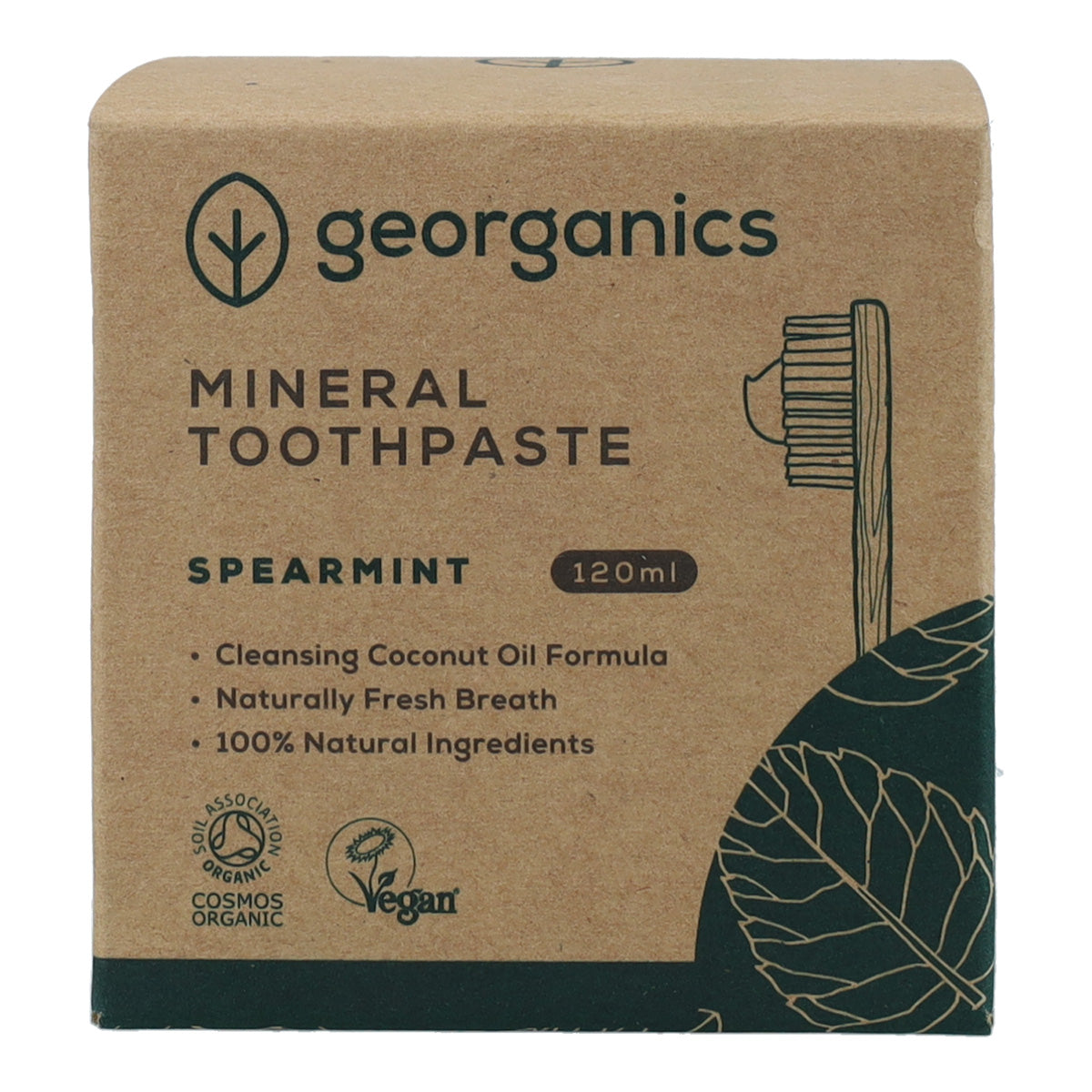 Dentífrico natural Hierbabuena  y Coco Georganics 120 ml