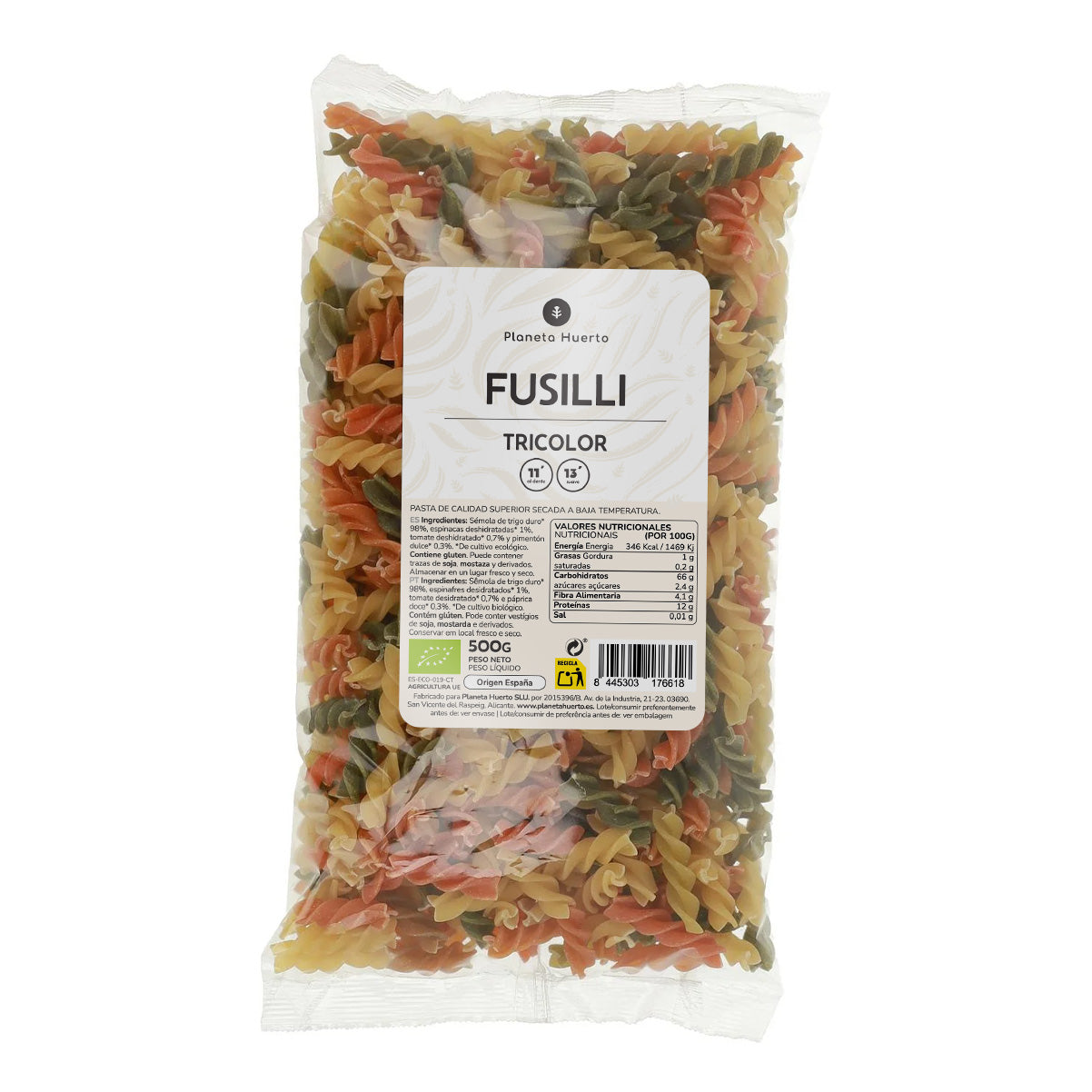 Fusilli trójkolorowe ECO Planeta Huerto 500gr