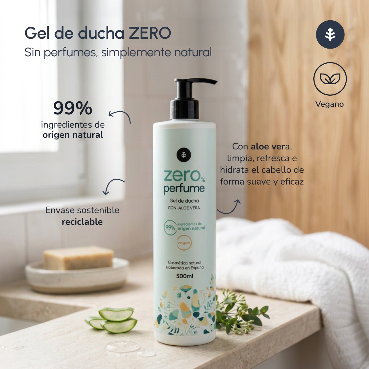 Bezzapachowy żel pod prysznic Aloe Vera Planet Orchard 500 ml