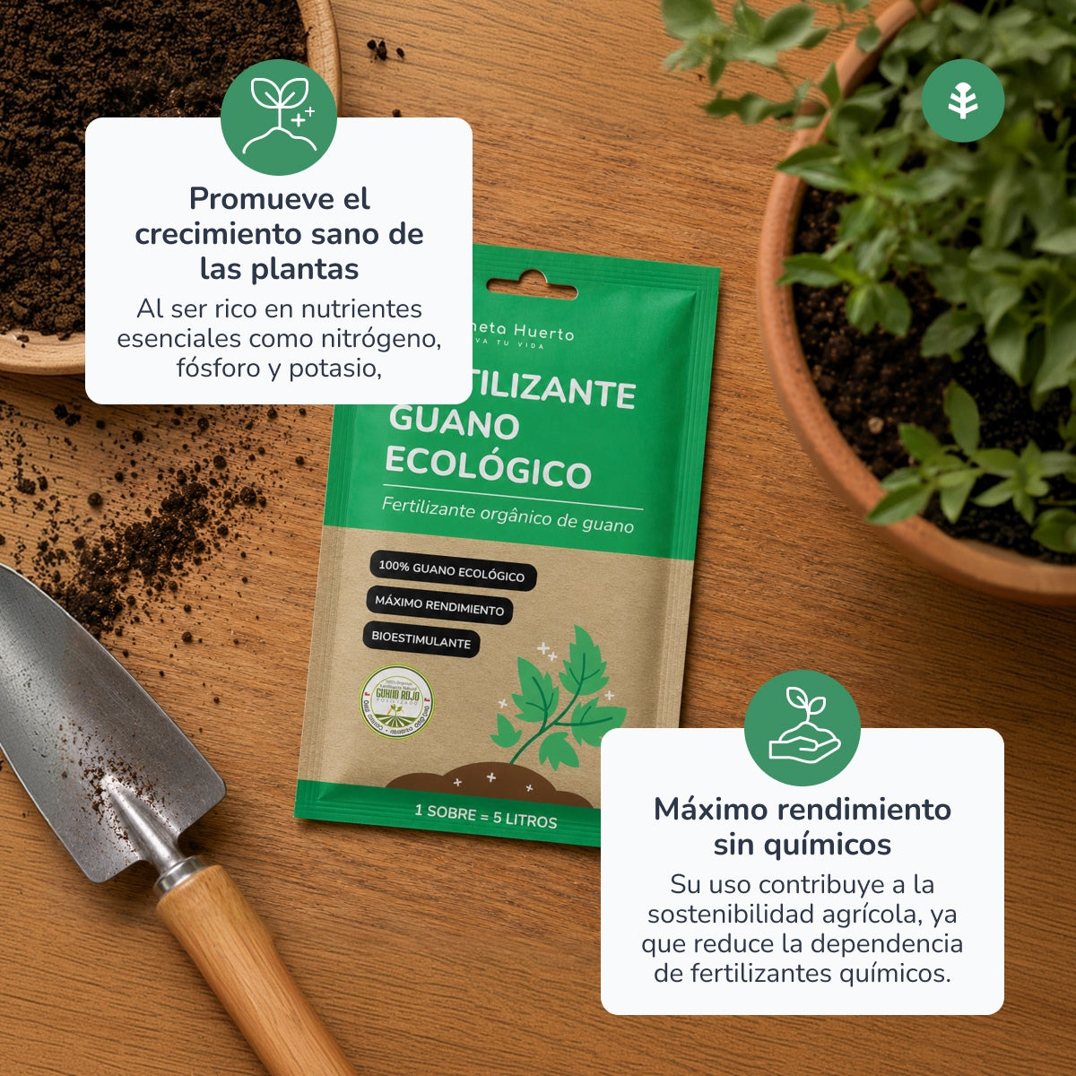 Nawóz ekologiczny Guano Planeta Huerto, opakowanie na 5 l