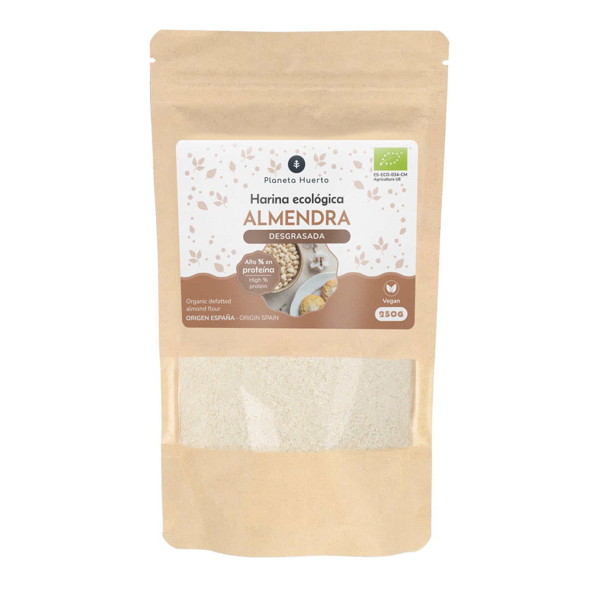 Odtłuszczona mąka migdałowa (białko migdałowe) ECO Planeta Huerto 250 g