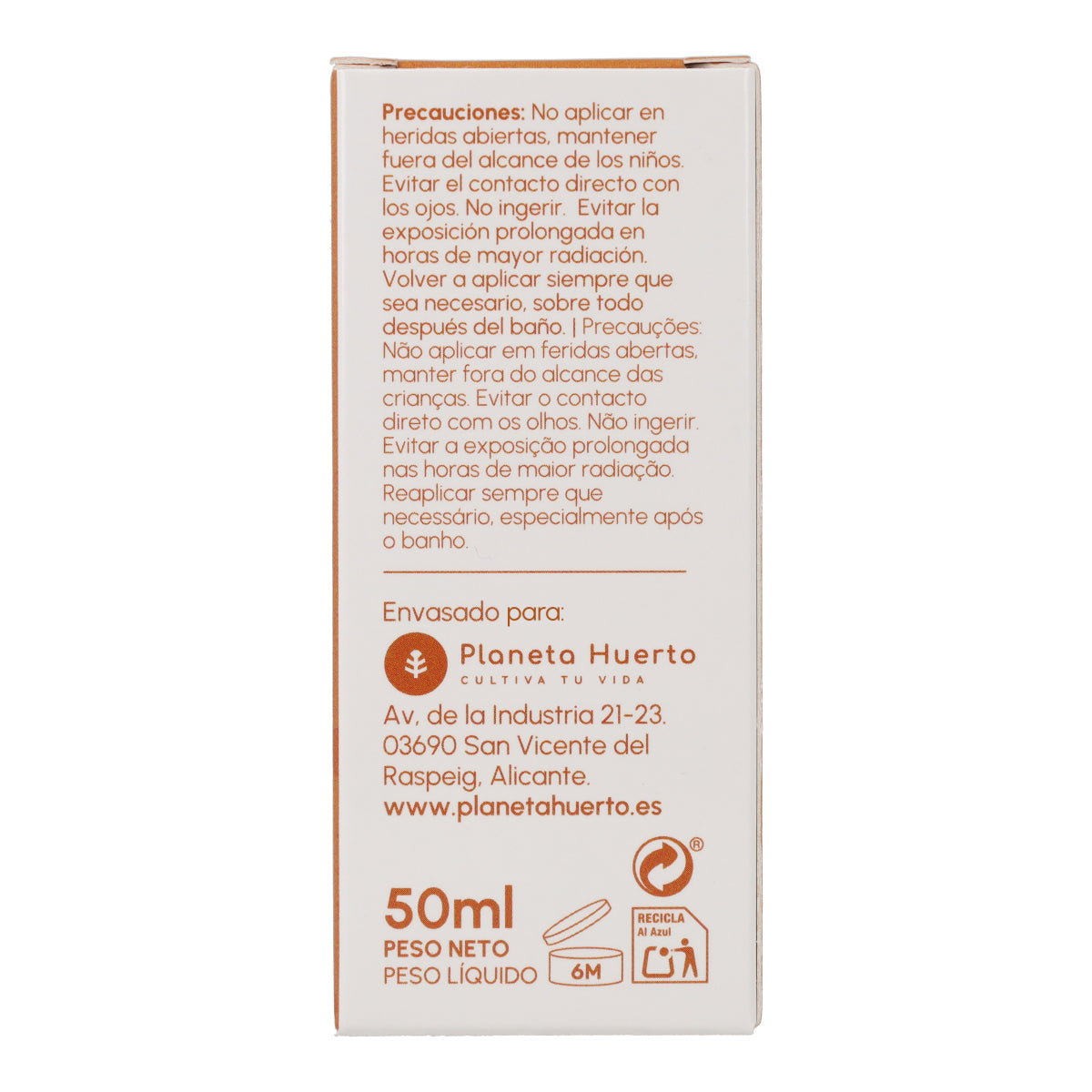 Krem ochronny do twarzy z filtrem przeciwsłonecznym 100% mineralny SPF50 Planeta Huerto 50 ml