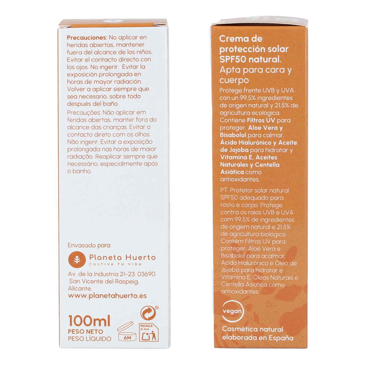 Krem przeciwsłoneczny 100% mineralny SPF50 Planeta Huerto 100 ml