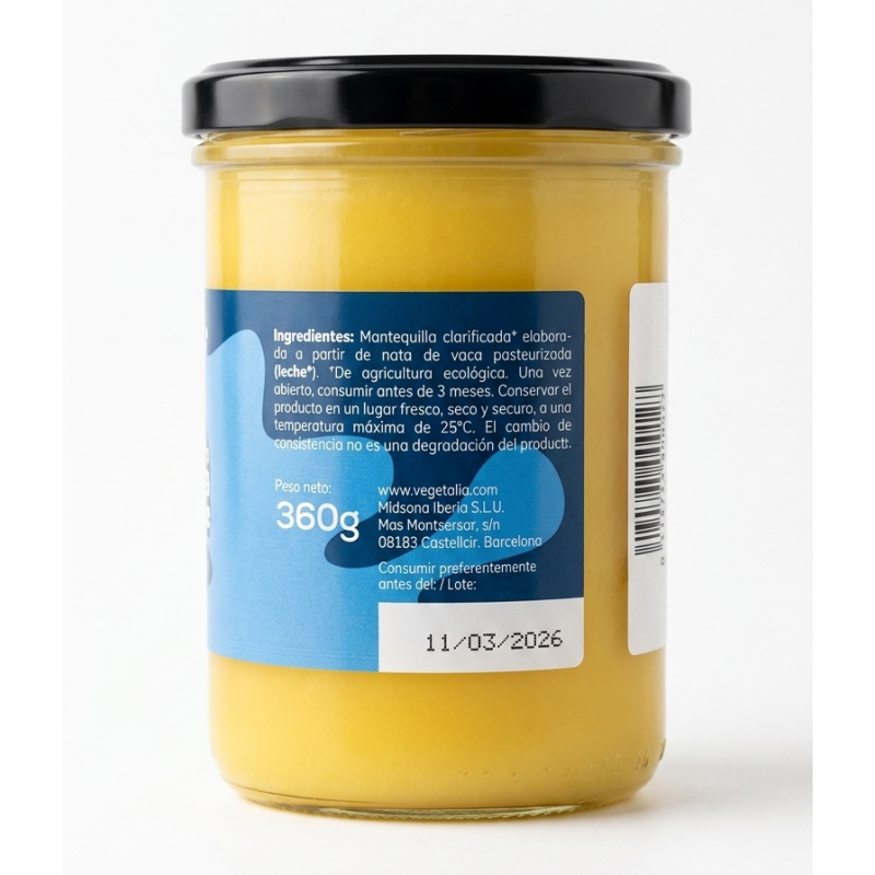 Ghee Masło klarowane 100% naturalne Vegetalia 450 ml