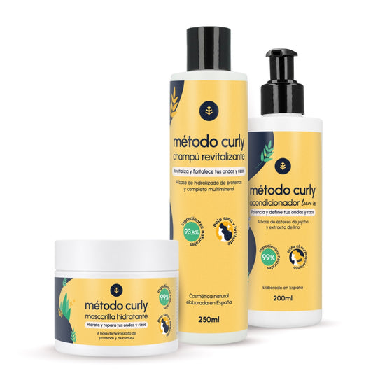 Curly Method Pack: szampon, maska i odżywka bez spłukiwania Planeta Huerto