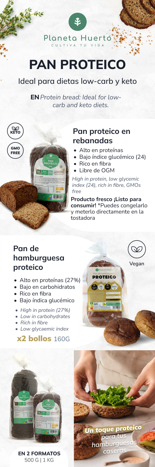 Chleb proteinowy Planeta Huerto 500 g