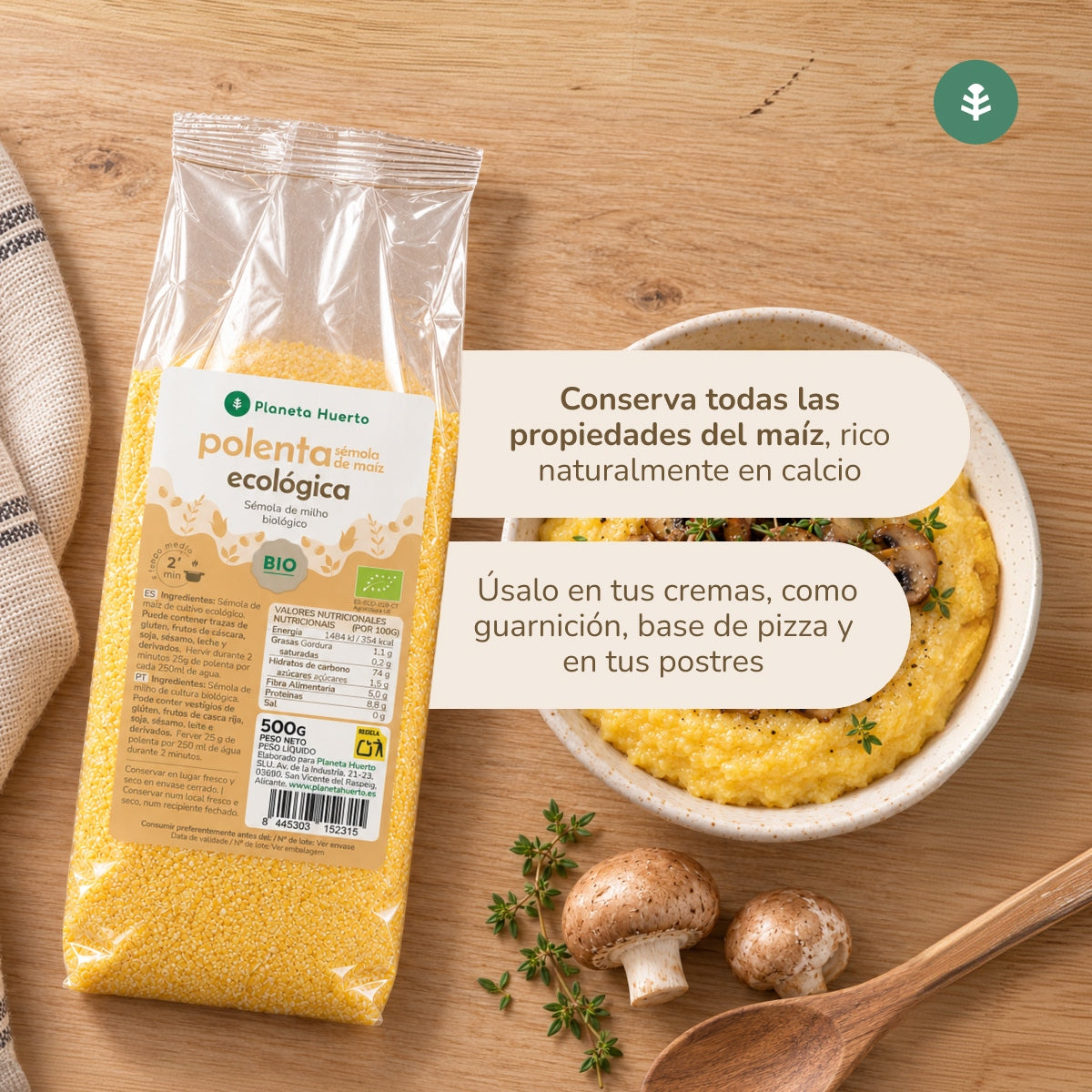 Kasza manna kukurydziana instant polenta ECO Planeta Huerto 500 g