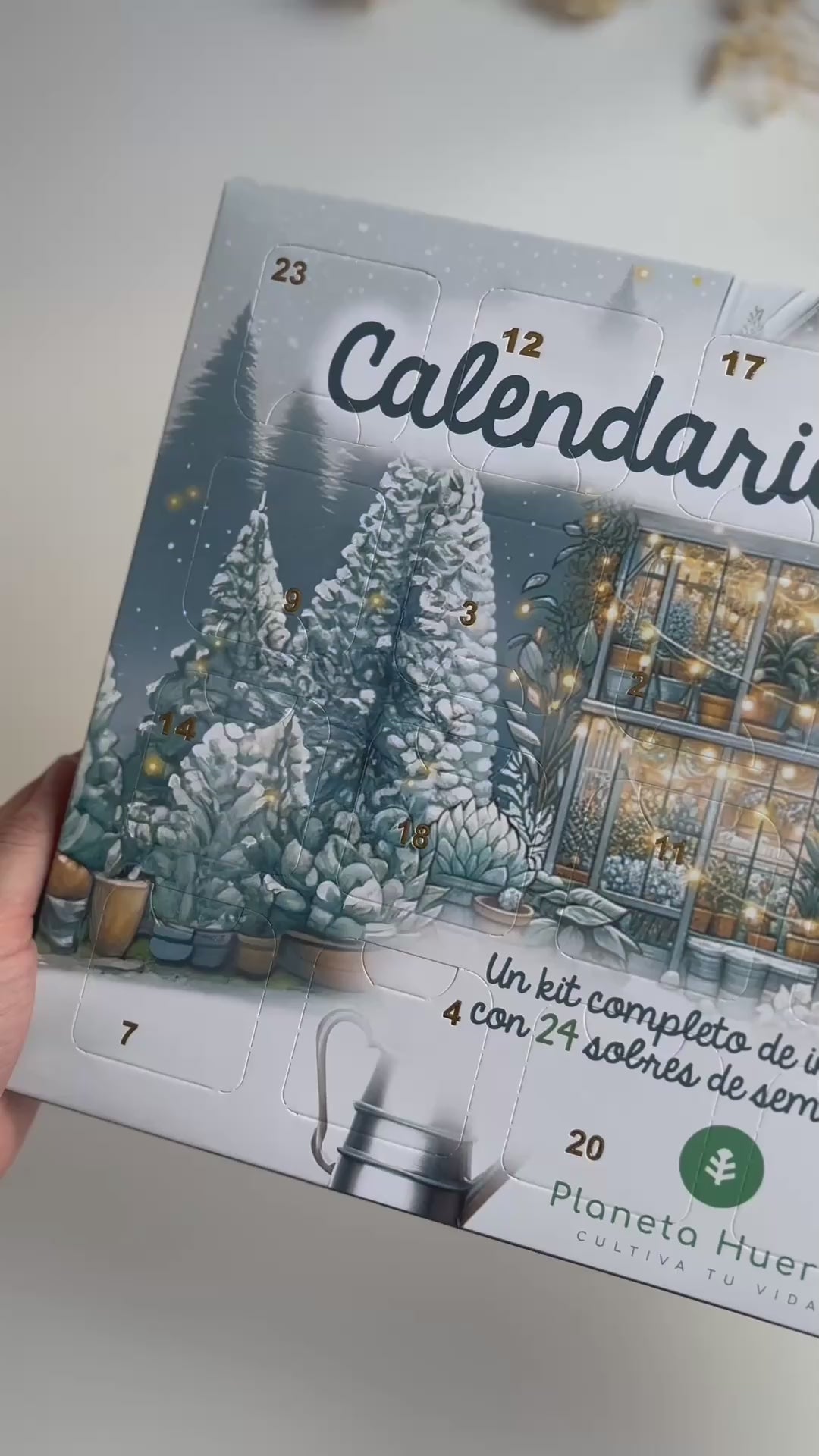 Adwentowy kalendarz świąteczny z nasionami i mini szklarnią Planeta Huerto