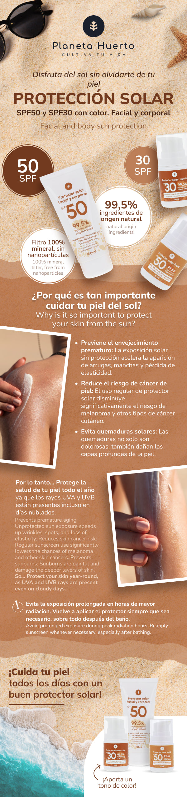 Krem ochronny do twarzy z filtrem przeciwsłonecznym 100% mineralny SPF50 Planeta Huerto 50 ml
