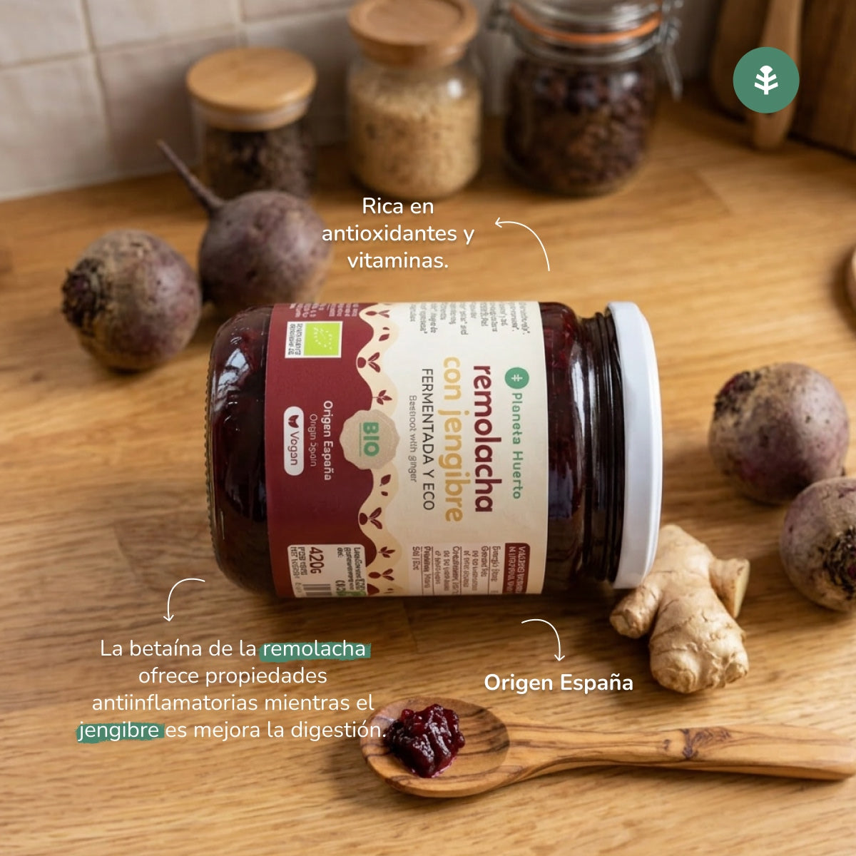 Fermentowane buraki z imbirem Eco Planeta Huerto 420 g