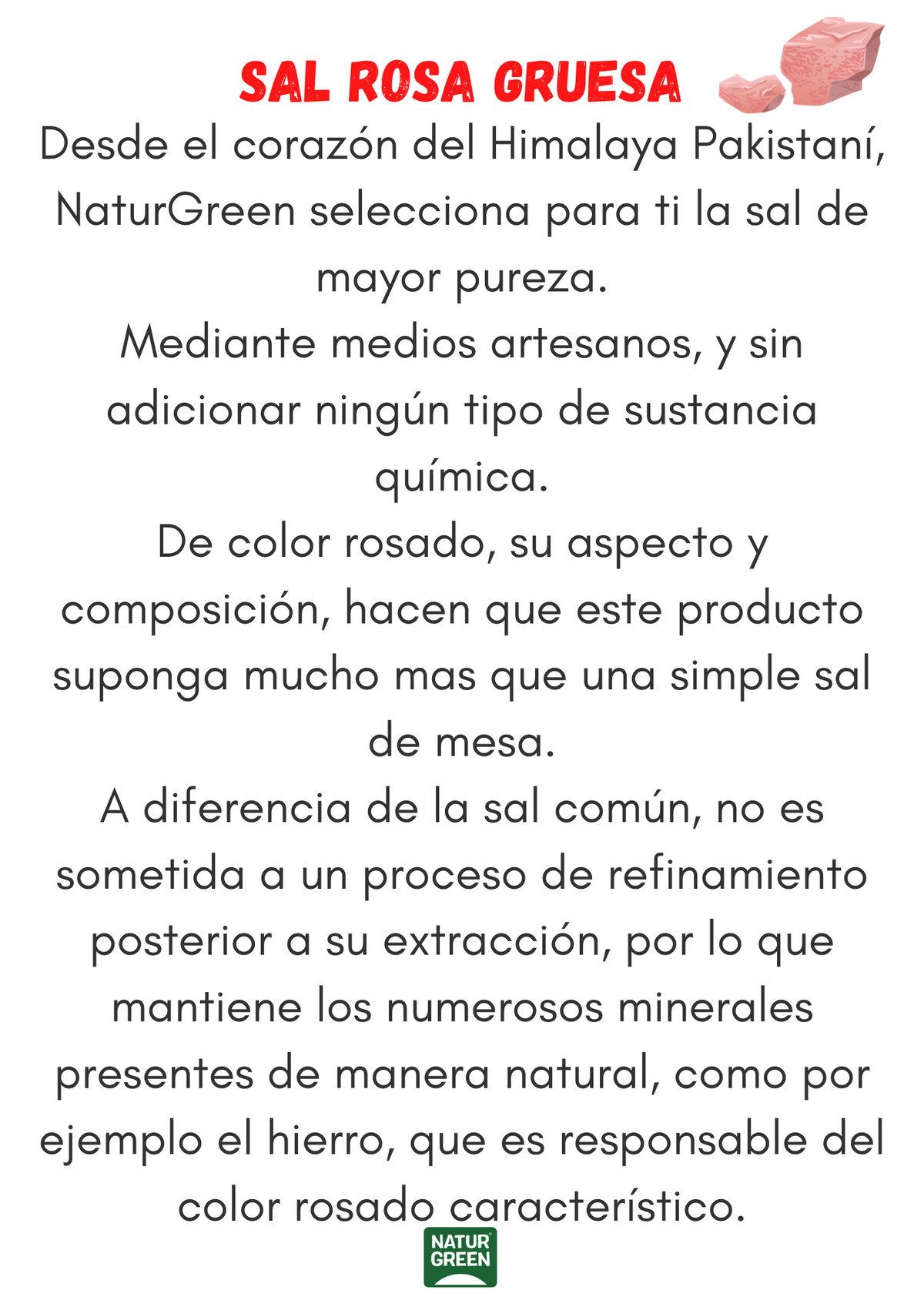 Różowa sól himalajska gruboziarnista Naturgreen 500 g