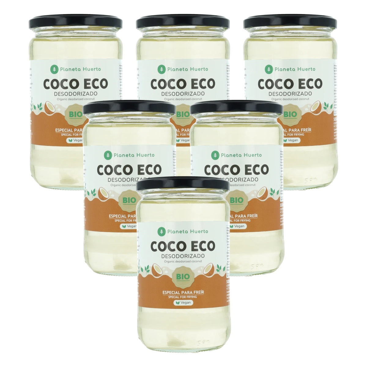 Zestaw 6x olej kokosowy dezodoryzowany ECO Planeta Huerto 500 ml