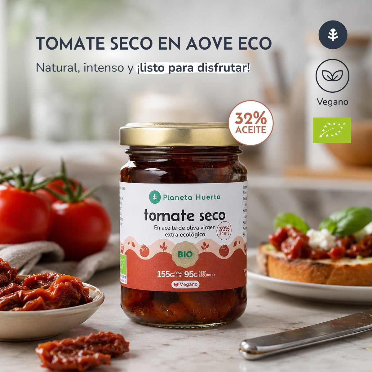 Suszone pomidory w oliwie z oliwek extra virgin ECO Planeta Huerto 155 g