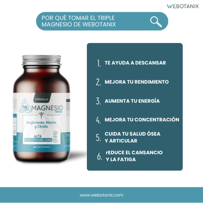Potrójny magnez (bisglicynian, jabłczan i cytrynian) Vegan Formula, WeBotanix, 120 kapsułek
